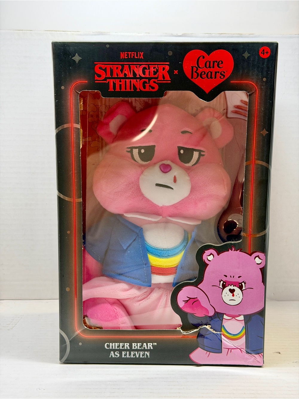 Stranger Things x Care Bears Cheer Bear as Eleven Plush Doll NIB Netflix